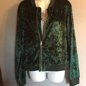 Crushed velvet bomber